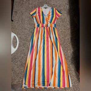 Women's Colorful Dress With Pockets